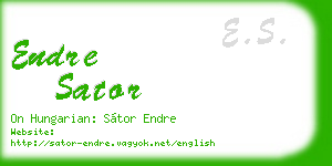 endre sator business card